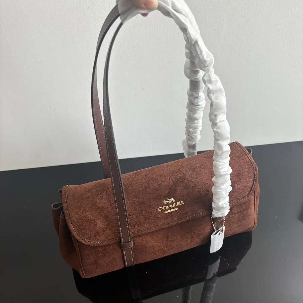Coach Vintage Brown Suede Underarm Bag - Picture 5 of 7